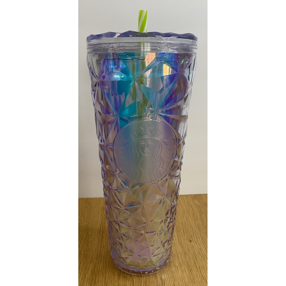 Starbucks 2023 Holiday Cold Cup‎ Tumbler 24 Oz Iridescent Prism Winter White New